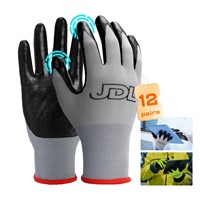 JDL Safety Work Gloves with Nitrile 12 count