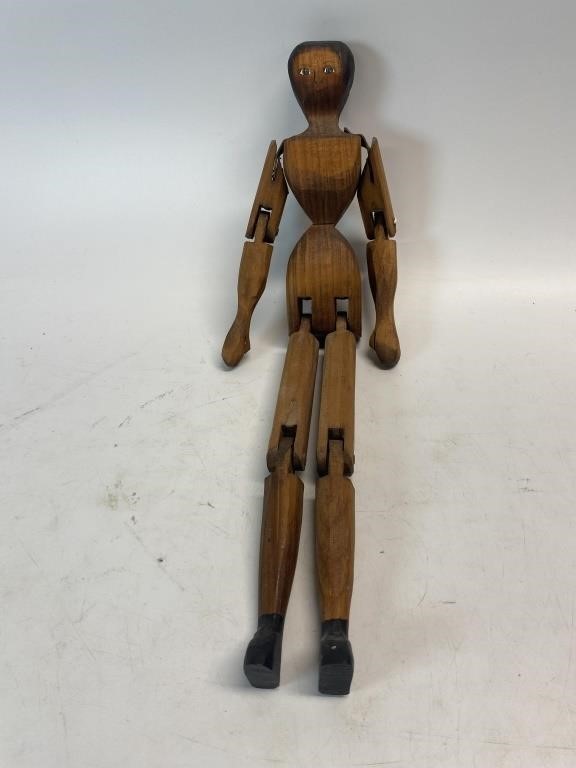 Hand Made Jointed Wooden Puppet Approx 17” Long