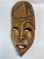 Hand Carved Wooden Folk Art Mask 19” Long