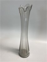 Clear Ribbed Swung Vase 18” Tall