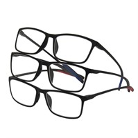 Dax Plastic Rectangle Reading Glasses  3pk  +2.50