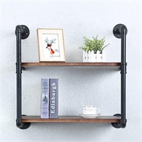 Industrial Pipe Shelving Wall Mounted, 24”
