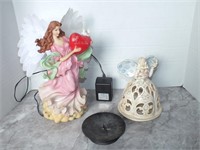 ANGELS - LIGHTED AND CANDLE HOLDER