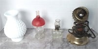 HOBNAIL WALL SCONCE AND DECORATIVE OIL LAMPS