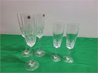 Zwiesel Crystal Flutes 9.5" × 3 & 7.5" × 2