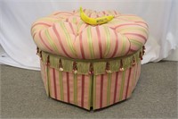 Fanciful Fringed & Tufted Ottoman