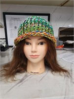 multicolored yarn beanie