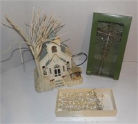 CHURCH, TREE TOPPER, ICICLE ORNAMENTS