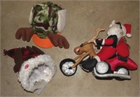 CHRISTMAS THEME HATS AND MOTORCYCLE SANTA