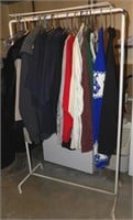 CLOTHES RACK WITH CONTENTS