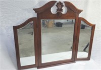 Mahogany Trifold Vanity Dresser Mirror