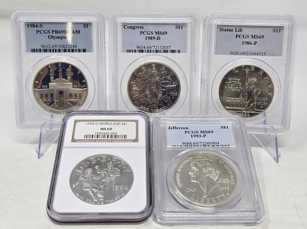 4 Modern Commemorative Dollars PCGS/NGC MS 69