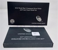 2018 WW One Cent Silver Dollar and Coast Guard