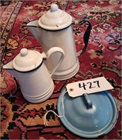 Graniteware Coffee, Tea Pots, Lid