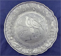 Imperial Glass “2 Turtle Doves” Christmas Plate