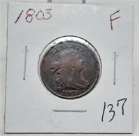 1803 Half Cent F