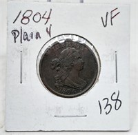 1804 Plain 4 Half Cent VF