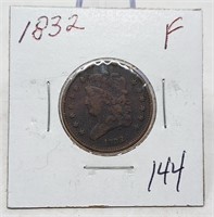 1832 Half Cent F