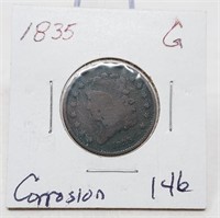 1835 Half Cent G (Corrosion)