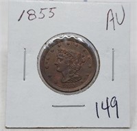 1855 Half Cent AU
