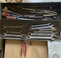 Small Tool Box With Assorted Wrenches And More