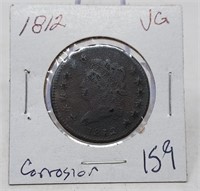 1812 Cent VG-Corrosion