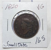1820 Cent VG-Small Date