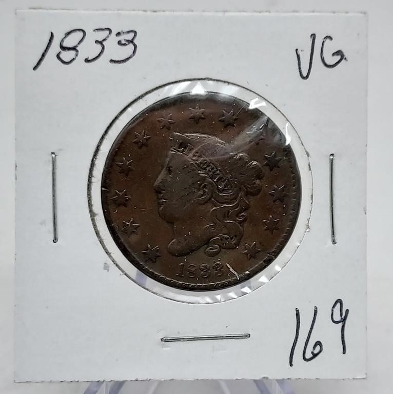 1833 Cent VG