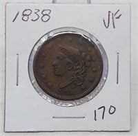 1838 Cent VF