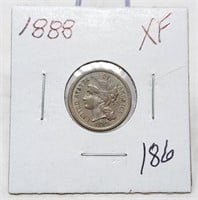 1888 Three Cent XF