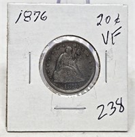 1876 Twenty Cent VF