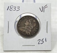 1833 Quarter VF