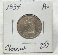 1834 Quarter AU-Cleaned