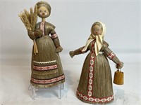 Lot of 2 vintage Russian handmade dolls