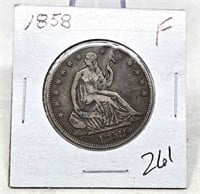 1858 Half Dollar F