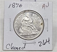 1876 Half Dollar AU-Cleaned