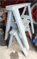 PAIR OF WOODEN SAWHORSES
