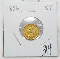 1856 $1 Gold XF