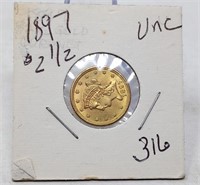 1897 $2 1/2 Gold Unc.
