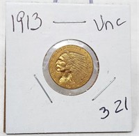 1913 $2 1/2 Gold Unc.