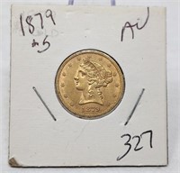 1879 $5 Gold AU