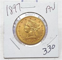 1897 $10 Gold AU