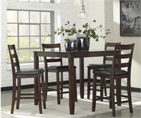 ASHLEY COVIAR COUNTER HEIGHT TABLE & 4 STOOLS