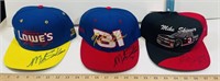 3 Autographed Mike Skinner Hats