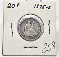 1875-S Twenty Cent F