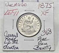 1875 Quarter XF-Cleaned