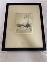 Etching of Low tide , Rockport Harbor