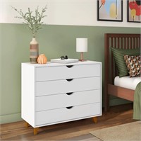 FALKK 4-Drawer Tall Dresser  Wood-White