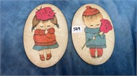 Boy & Girl Small Oval Wall Plaques