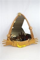 Artisan-Crafted Whimsical Wooden Mirror